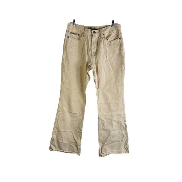 Vintage Y2K L.E.I Spell Out Baggy Wide Leg Khaki Pants Grunge - Picture 1 of 10